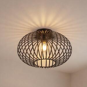 Lindby stropna lampa Rosalea, bakrena boja, metal, 40 cm, E27, prigušiva, Crno, Dnevni boravak/blagovaonica, Metal