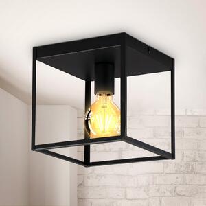 B.K. Licht Stropna svjetiljka Indu, crna, kvadratna, 1 žarulja, E27, prigušiva, Crno, Područje hodnika, Metal