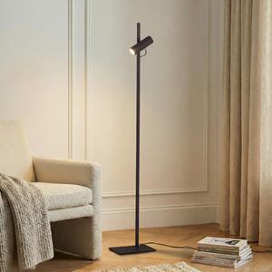 Lucande podna lampa Lysias, crna, metalna, visina 143,2 cm, Crno, Dnevni boravak/blagovaonica, Metal