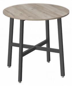 Okrugli kuhinjski stol 80 x 75 cm - Sivo-crna