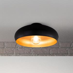 B.K. Licht Stropna svjetiljka Zoe, crna i zlatna, metalna, E27, prigušiva, Crno, Dnevni boravak/blagovaonica, Metal