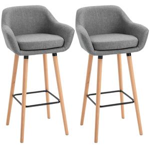 Set barskih stolica od 2 dijela 55 cm x 48 cm x 100 cm - Siva
