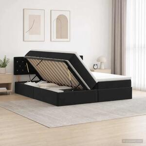Krevet s od storage s uzglavljem 2 kom. Crna - Crna 180 x 200 cm Kristal s dugmadima