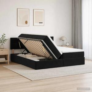 Krevet s od storage s uzglavljem 2 kom. Crna - Crna 180 x 200 cm Prošiveno gumbima