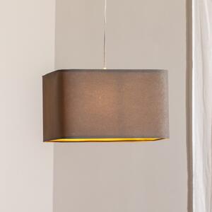 Maco Design Viseća lampa Kwadro, siva, 40 x cm, tkanina od velura, prigušiva, Sivo, Dnevni boravak/blagovaonica, Tkanina / tekstil