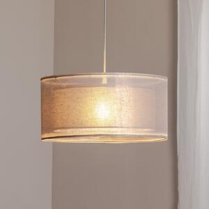 Maco Design Duo Den Light viseća svjetiljka, srebrno siva, Ø 50 cm, lan, PVC, prigušiva, Sivo, Dnevni boravak/blagovaonica, Tkanina / tekstil