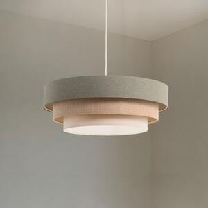 Maco Design Viseća lampa Triniti, zelena/bež/krem, Ø 60 cm, tekstil, prigušiva, Zelena, Dnevni boravak/blagovaonica, Tkanina / tekstil