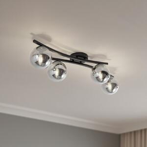 EMIBIG LIGHTING Stropna lampa Opus, dužina 84 cm, dim siva/crna, 4 žarulje., prigušiva, Crno, Dnevni boravak/blagovaonica, Metal