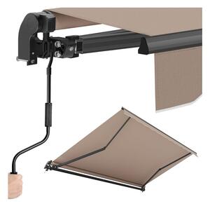 Sklopiva tenda s ručnom ručicom za pouzdanu zaštitu od sunca - žuto-smeđa - 300 x 250 cm