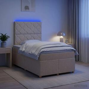 Boxspring krevet s madracem Krem 120 x 190 cm Tkanina - Krem 120 x 190 cm Dizajn s rombovima