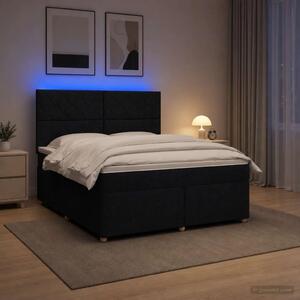 Boxspring krevet s madracem Crna 180 x 200 cm Tkanina - Crna 180 x 200 cm Dizajn s rombovima