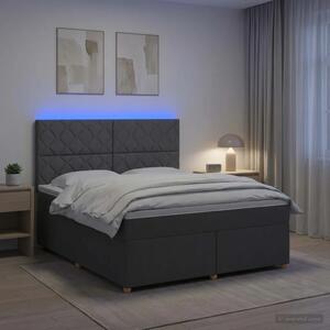 Boxspring krevet s madracem Tamnosiva 140 x 200 cm Tkanina - Tamnosiva 140 x 200 cm Dizajn s rombovima