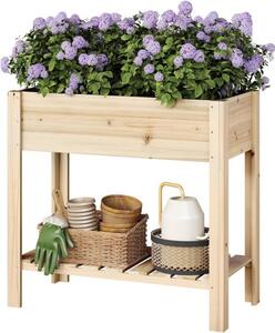 Podignuta vrtna gredica, drvo, 80x75x40 cm - boja drveta