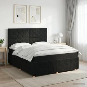 Boxspring krevet s madracem Crna 180 x 200 cm Tkanina - Crna 180 x 200 cm Dizajn s rombovima