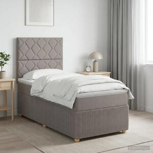 Boxspring krevet s madracem Sivosmeđa 90 x 190 cm Tkanina - Sivosmeđa 90 x 190 cm Dizajn s rombovima