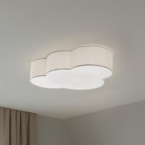TK Lighting Stropna svjetiljka Cloud, bež, duljine 63 cm, tekstil, cloud, E27, prigušiva, Bež, rasadnik, Tkanina / tekstil