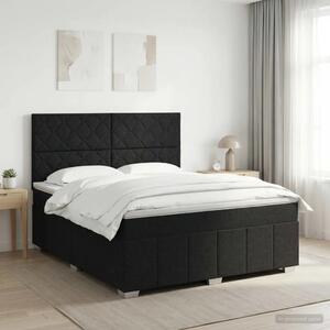 Boxspring krevet s madracem Crna 180 x 200 cm Tkanina - Crna 180 x 200 cm Dizajn s rombovima