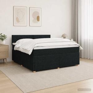 Boxspring krevet s madracem Crna 180 x 200 cm Tkanina - Crna 180 x 200 cm Dizajn s rombovima