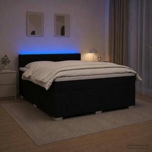 Boxspring krevet s madracem Crna 180 x 200 cm Tkanina - Crna 180 x 200 cm Dizajn s rombovima