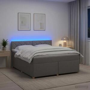 Boxspring krevet s madracem Svjetlosiva 140 x 190 cm Tkanina - Svjetlosiva 140 x 190 cm Dizajn s rombovima