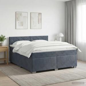 Krevet s box springom madracem i LED-om Tamnosiva 160 x 200 cm - Tamnosiva 160 x 200 cm Dizajn s rombovima