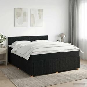 Boxspring krevet s madracem Crna 180 x 200 cm Tkanina - Crna 180 x 200 cm Dizajn s rombovima