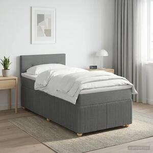 Boxspring krevet s madracem Tamnosiva 90 x 190 cm Tkanina - Tamnosiva jedna veličina Prošiveno gumbima