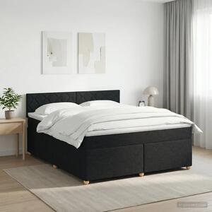 Boxspring krevet s madracem Crna 180 x 200 cm Tkanina - Crna 180 x 200 cm Dizajn s rombovima