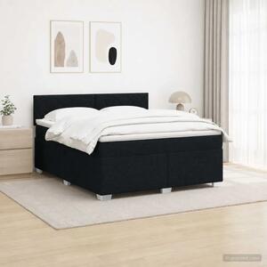 Krevet s box springom madracem i LED-om Crna 180 x 200 cm - Crna 180 x 200 cm Dizajn s rombovima