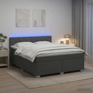 Krevet s box springom madracem i LED-om Tamnosiva 140 x 190 cm - Tamnosiva 140 x 190 cm Dizajn s rombovima