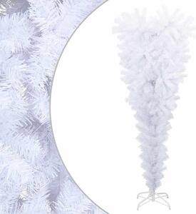 Naopako umjetno božićno drvce sa stalkom bijelo 120 cm - Bijela 120 x 65 cm