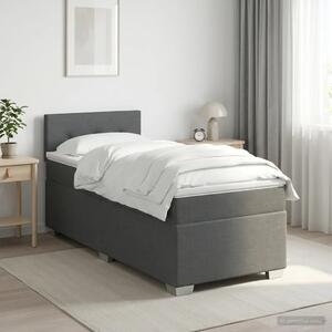 Boxspring krevet s madracem Tamnosiva 90 x 190cm Tkanina - Tamnosiva jedna veličina Prošiveno gumbima