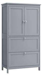 Kupaonski ormarić 30 x 60 x 110 cm s 2 vrata i 2 ladice - Siva