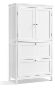Kupaonski ormarić 30 x 60 x 110 cm s 2 vrata i 2 ladice - Bijela