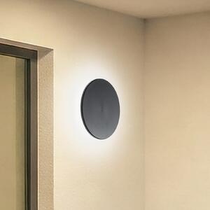 Milagro Lighting LED zidna svjetiljka Disk, Ø 25 cm, crna, plastika, IP65, CCT, Crno, Plastika