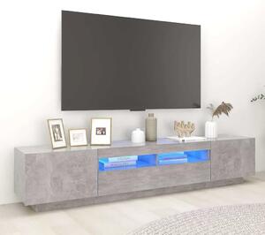 TV ormarić s LED svjetlima siva boja betona 200 x 35 x 40 cm - Beton siva