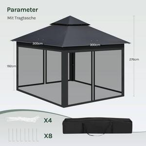 Sklopiva sjenica 3x3 m - antracit