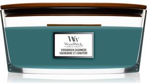 Woodwick Evergreen Cashmere mirisna svijeća s drvenim fitiljem (hearthwick) 453,6 g