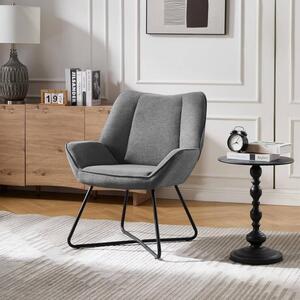 Wingback Chair stolica za opuštanje s metalnim okvirom - Siva
