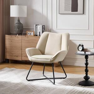 Wingback Chair stolica za opuštanje s metalnim okvirom - Bež