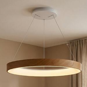 Mantra Iluminación LED viseća svjetiljka Niseko II, daljinski upravljač, Ø 50cm u boji drveta, prigušiva, Drvo, Dnevni boravak/blagovaonica, Aluminij