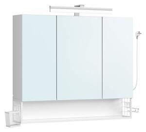 Kupaonski ormarić s 3 vrata 16,5 x 90 x 75 cm oblak bijeli