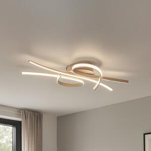 FISCHER & HONSEL Biba LED stropna svjetiljka, boje pijeska, duljina 100 cm, metalna, CCT, prigušiva, Bež, Dnevni boravak/blagovaonica, Metal
