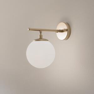 Opviq Zidna lampa Roe, zlatne boje, staklo, visina 24 cm, E14, prigušiva, Zlato / mjed, Dnevni boravak/blagovaonica, Staklo, Metak