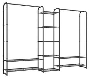 Stalak za odjeću s policama 29 x 183 x 158,4 cm mat crna
