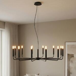 Nowodvorski Lighting Luster ORTO B, crni, metalni, Ø 103 cm, 12 žarulja, Crno, Dnevni boravak/blagovaonica, Metal, Objesite s više svjetala