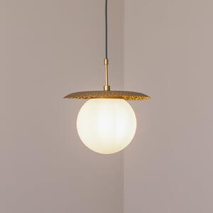 Opviq Viseća svjetiljka Anemon, zlatne boje, staklo, Ø 30 cm, E27, prigušiva, Zlato / mjed, Dnevni boravak/blagovaonica, Staklo