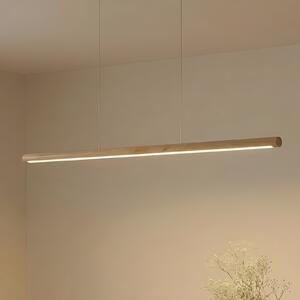 Lucande LED visilica Maruta, drvo, greda, 120 cm, 3000K, Drvo, Dnevni boravak/blagovaonica, Drvo