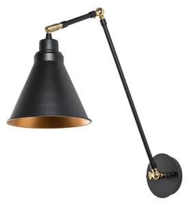 Opviq Zidna svjetiljka Berceste 7956, crna/zlatna, visina 56 cm, prigušiva, Crno, Dnevni boravak/blagovaonica, Metal