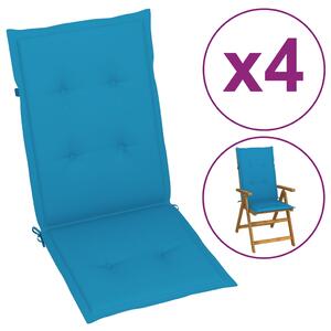 VidaXL Jastuci za vrtne stolice 4 kom plavi 120 x 50 x 3 cm od tkanine